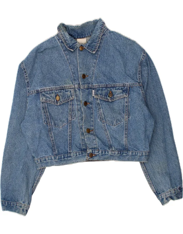 Women's Effortless Casual Outfit VINTAGE Womens Oversized Crop Denim Jacket UK 18 XL Blue Women's Effortless Casual Outfit VINTAGE Womens Oversized Crop Denim Jacket UK 18 XL Blue