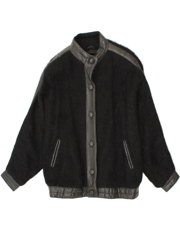 Women's Vacation Outfit DONEGAL DESIGN Womens Bomber Jacket UK 16 Large Black Virgin Wool Women's Vacation Outfit DONEGAL DESIGN Womens Bomber Jacket UK 16 Large Black Virgin Wool