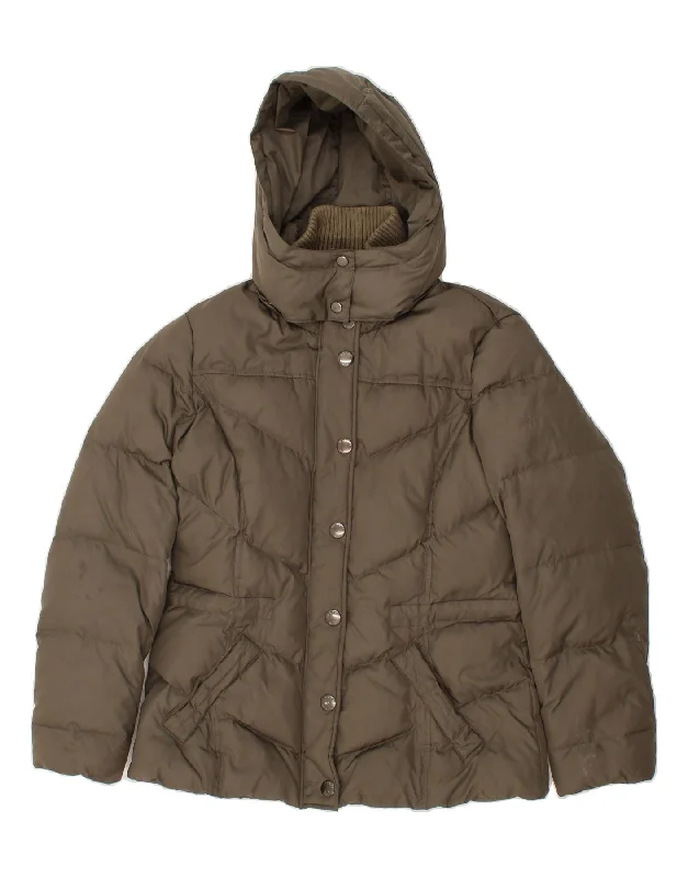 Women's Vintage Clothes ESPRIT Womens Hooded Padded Jacket UK 14 Medium  Grey Polyester
