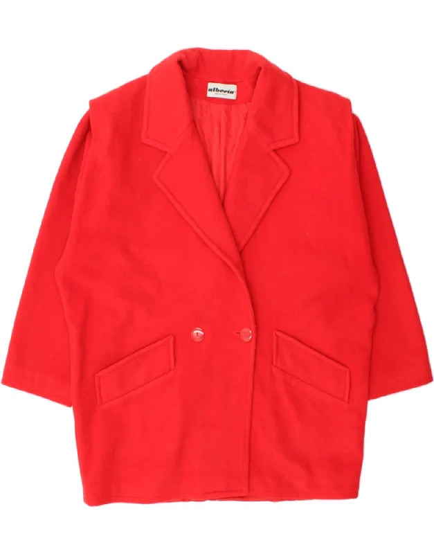 Women's Evening Clothes ALBERTA FERRETTI Womens Double Breasted Coat UK 20 2XL Red Viscose Women's Evening Clothes ALBERTA FERRETTI Womens Double Breasted Coat UK 20 2XL Red Viscose