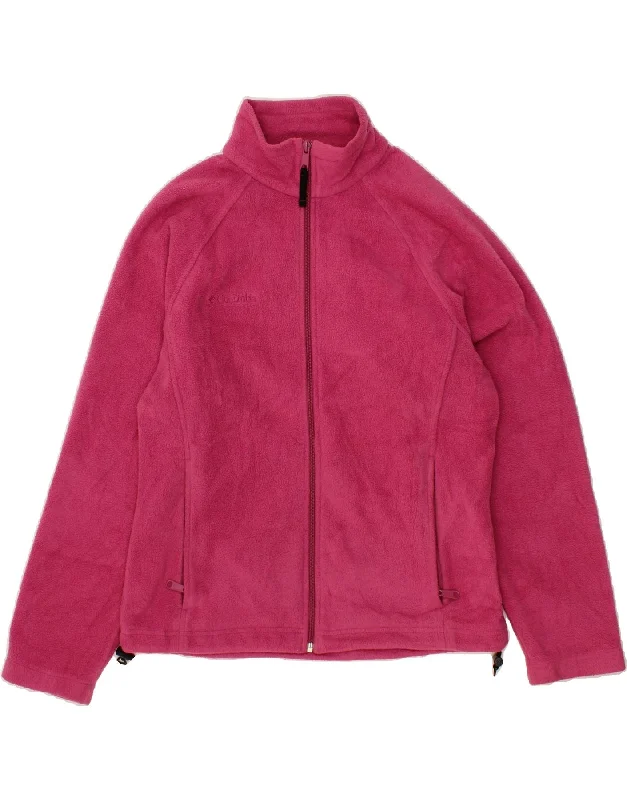 Modern Casual Clothing COLUMBIA Womens Fleece Jacket UK 14 Medium Pink Polyester