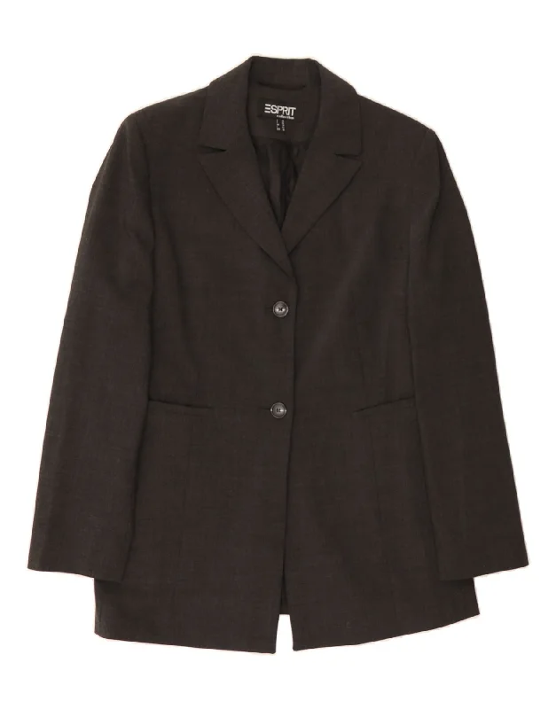 Women's Trendy Casual Clothes ESPRIT Womens 2 Button Blazer Jacket UK 14 Large Grey Polyester Women's Trendy Casual Clothes ESPRIT Womens 2 Button Blazer Jacket UK 14 Large Grey Polyester