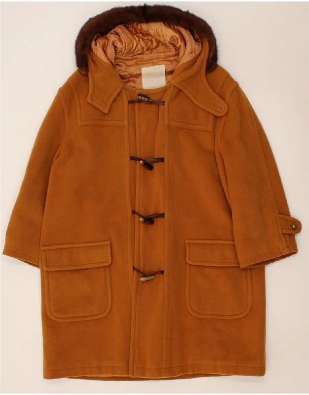 Women's Clothing For Holiday Travel VINTAGE Womens Hooded Duffle Coat UK 14 Medium Brown