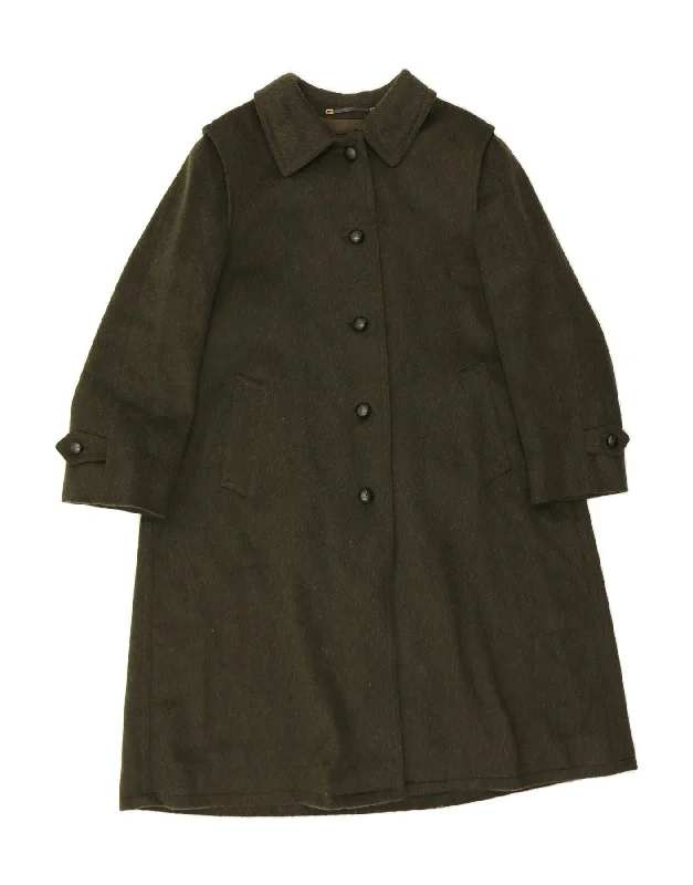 Chic Casual Style SCHNEIDERS Womens Overcoat UK 14 Large  Khaki Wool