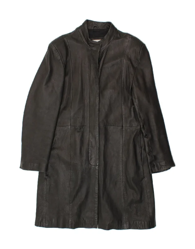 Women's Fashion Clothes SHEEP Womens Leather Coat UK 18 XL Black Leather