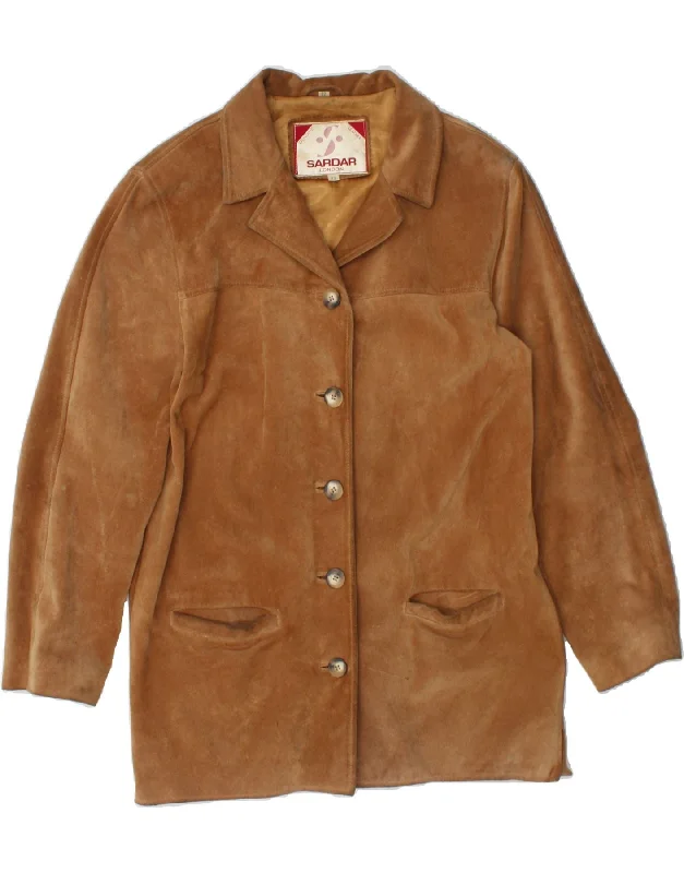 Women's Sports Apparel SARDAR LONDON Womens Suede Overcoat UK 12 medium Brown Leather Women's Sports Apparel SARDAR LONDON Womens Suede Overcoat UK 12 medium Brown Leather