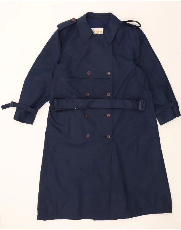 Easygoing Women's Style LONDON FOG Womens Trench Coat US 16 2XL Navy Blue Polyester