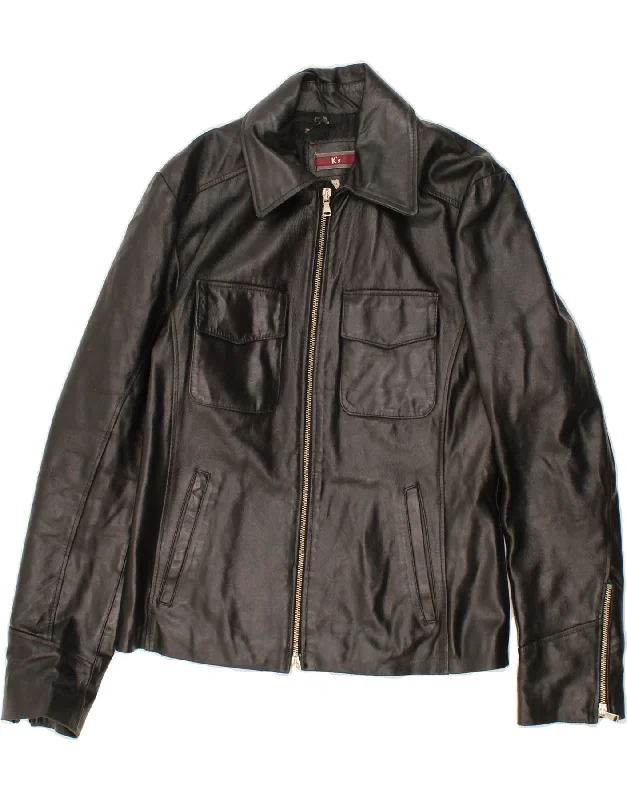 Women's Comfortable Lounge Attire K'S Womens Leather Jacket IT 44 Medium Black Leather Women's Comfortable Lounge Attire K'S Womens Leather Jacket IT 44 Medium Black Leather