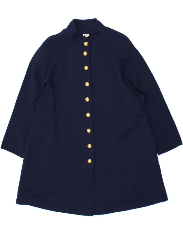 Chic Women's Clothing Online LUCIA Womens Overcoat UK 18 XL  Navy Blue Polyacrylic
