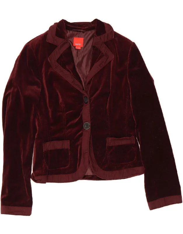 Women's Loungewear Clothes ESPRIT Womens 2 Button Blazer Jacket UK 14 Medium Burgundy Cotton Women's Loungewear Clothes ESPRIT Womens 2 Button Blazer Jacket UK 14 Medium Burgundy Cotton