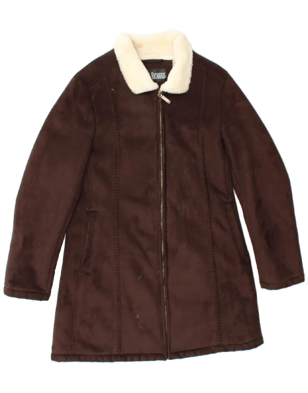 Women's Night-Out Clothes MARVIN RICHARDS Womens Sherpa Overcoat UK 10 Small Brown Polyester Women's Night-Out Clothes MARVIN RICHARDS Womens Sherpa Overcoat UK 10 Small Brown Polyester