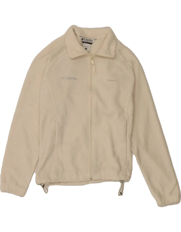 Clothes Women COLUMBIA Womens Fleece Jacket UK 14 Medium Off White Polyester