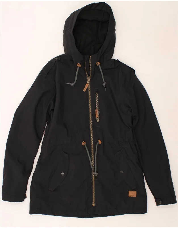 High-End Women's Apparel O'NEILL Womens Hooded Rain Jacket UK 16 Large Black Polyamide