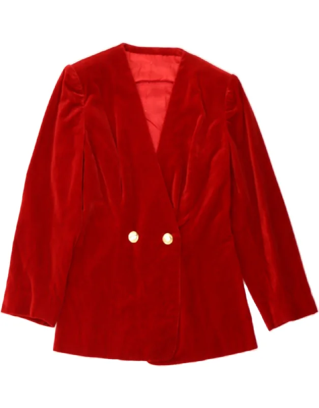 Women's Luxury Attire VINTAGE Womens Velvet Double Breasted Blazer Jacket UK 10 Small Red Women's Luxury Attire VINTAGE Womens Velvet Double Breasted Blazer Jacket UK 10 Small Red