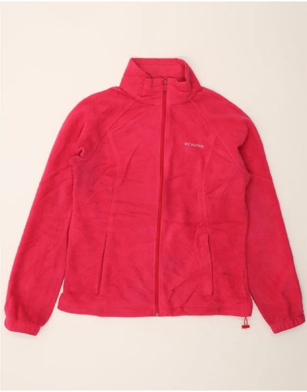 Women's Clothing Brands COLUMBIA Womens Fleece Jacket UK 16 Large Pink Polyester