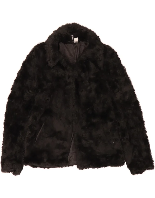 Everyday Women's Fashion Trends H&M Womens Faux Fur Jacket UK 10 Small  Black