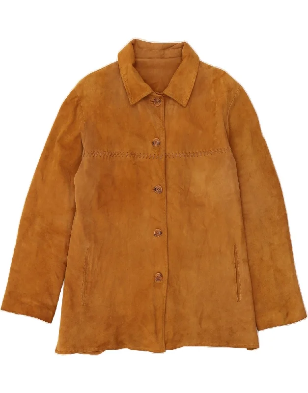 High Street Women's Fashion for Trendy Shoppers CONBIPEL Womens Suede Jacket IT 44 Medium Brown Leather