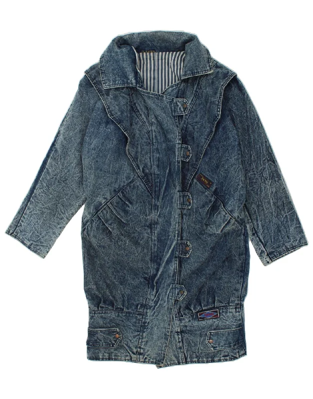 Flash Sales This Week VINTAGE Womens Denim Coat IT 40 Small Blue