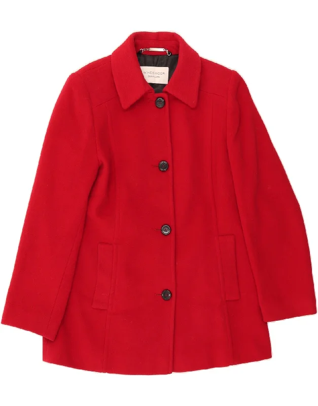 Women's Stylish Outdoor Outfit WINDSMOOR Womens Oversized Overcoat UK 10 Small Red Wool