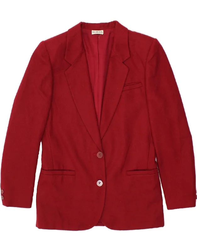 Online Boutiques DIANA BENTALLS Womens 2 Button Blazer Jacket UK 10 Small Red Wool