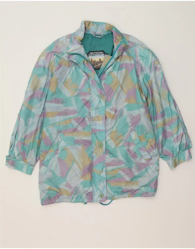 Workwear Fashion for Women VINTAGE Womens Abstract Windbreaker Coat UK 16 Large Blue Polyester Workwear Fashion for Women VINTAGE Womens Abstract Windbreaker Coat UK 16 Large Blue Polyester