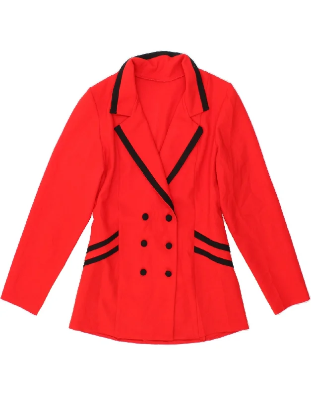 Women's Evening Wear VINTAGE Womens Double Breasted Blazer Jacket UK 10 Small Red