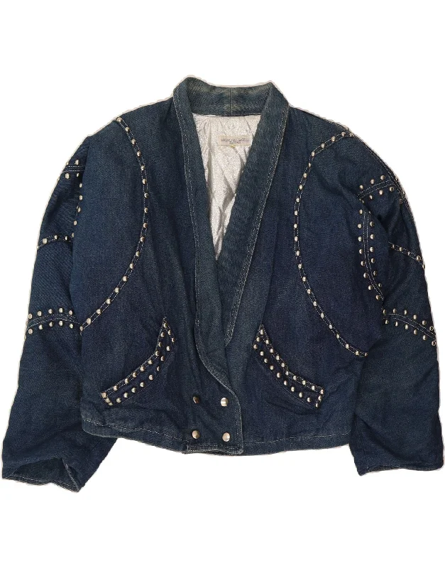 Women's Plus-Size Outfit VINTAGE Womens Denim Jacket IT 42 Medium Blue Cotton