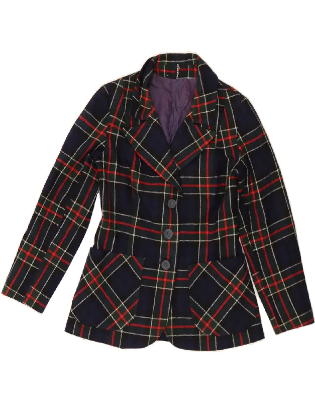 Women's Elegant Clothing Sets VINTAGE Womens 3 Button Blazer Jacket UK 12 Medium Navy Blue Check Women's Elegant Clothing Sets VINTAGE Womens 3 Button Blazer Jacket UK 12 Medium Navy Blue Check