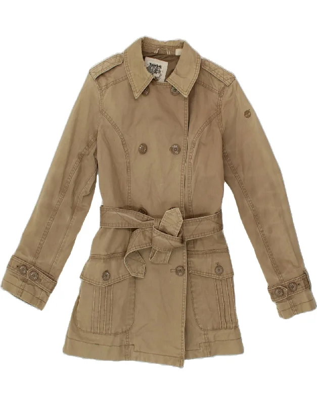 Plus Size Women Wear TIMBERLAND Womens Military Jacket UK 10 Small Beige Cotton