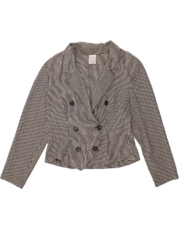 Casual Chic for Women VINTAGE Womens Double Breasted Blazer Jacket UK 14 Large Black Gingham Casual Chic for Women VINTAGE Womens Double Breasted Blazer Jacket UK 14 Large Black Gingham