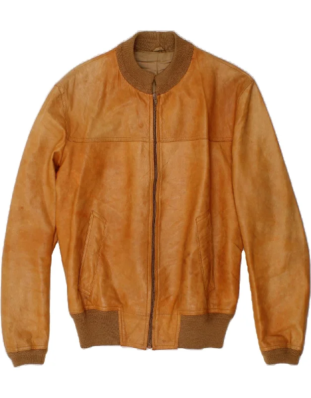 Stylish Women's Attire VINTAGE Womens Leather Jacket UK 16 Large Brown Leather
