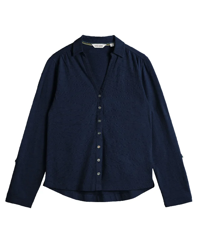 Luxury Women's Clothing Annie Textured Shirt - French Navy