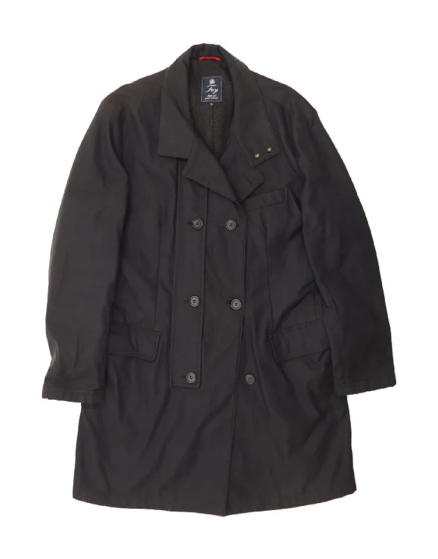 Women's Clothing Stores FAY Womens Double Breasted Coat UK 18 XL Black