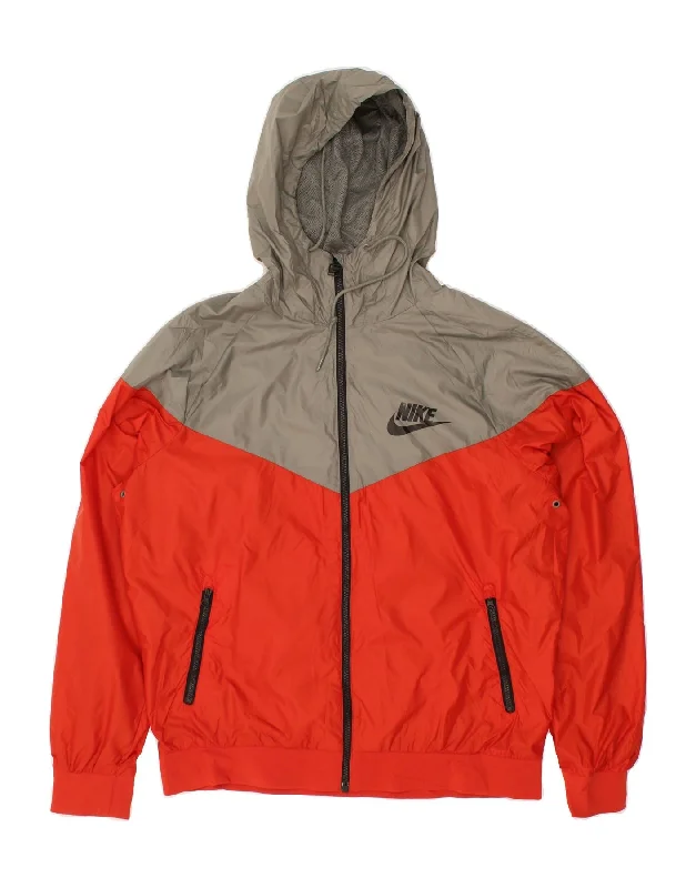 Women's Date Night Outfit NIKE Womens Hooded Rain Jacket UK 18 XL Red Colourblock Polyester