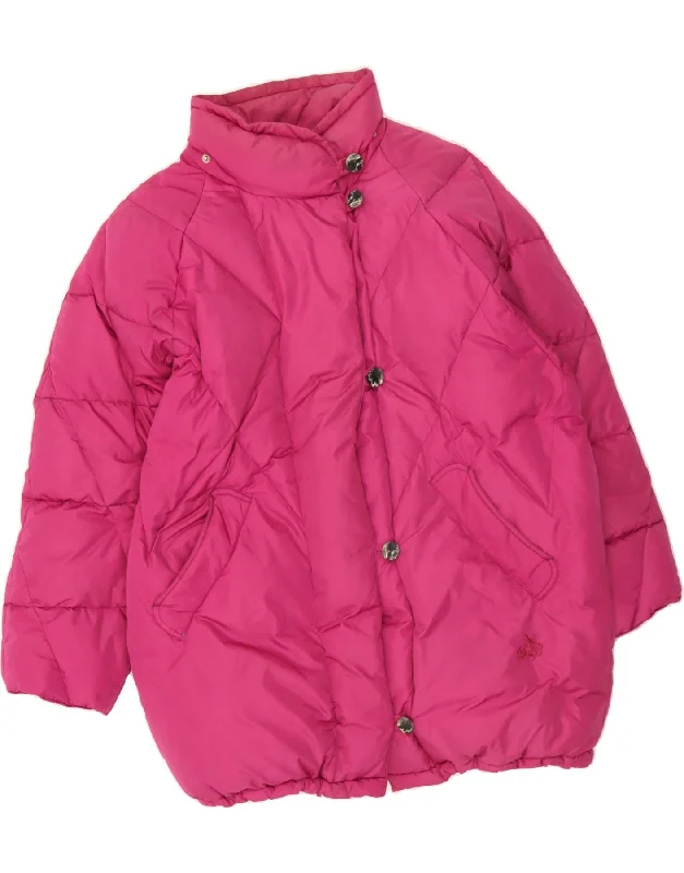 Women's Clothing For Travel VINTAGE Womens Padded Coat IT 46 Large Pink Polyamide