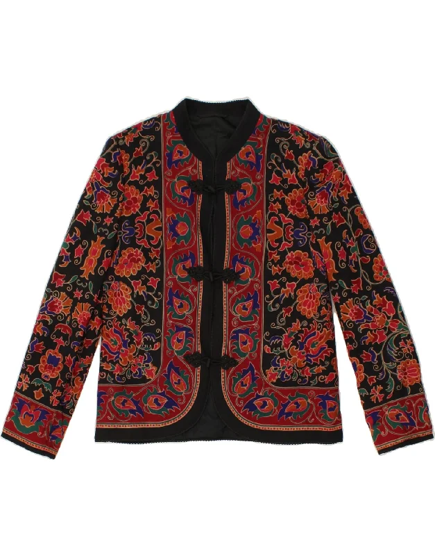 Luxe Women's Fashion VINTAGE Womens Blazer Jacket UK 14 Medium Red Paisley Wool