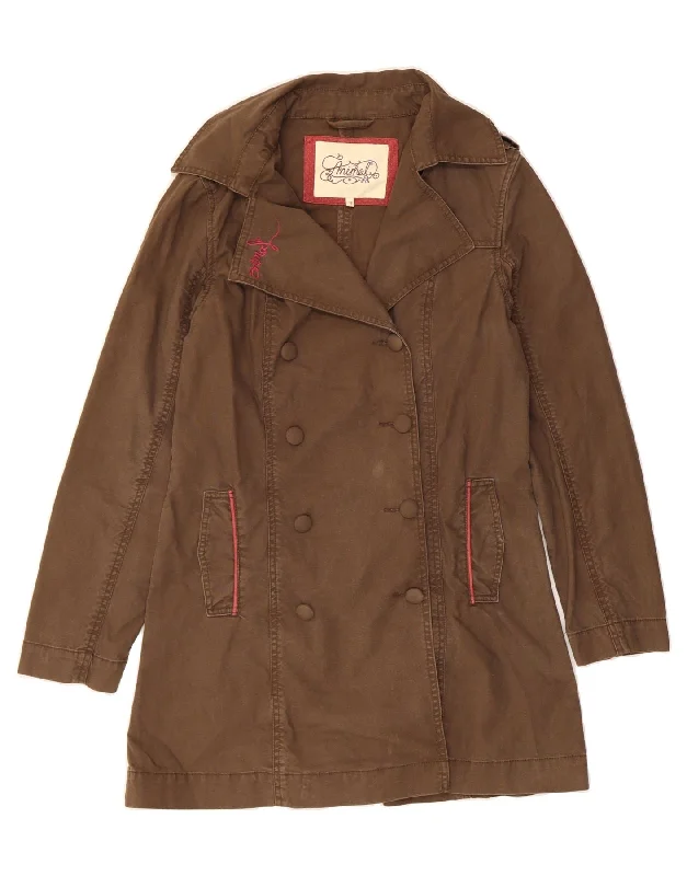 Women Fashion ANIMAL Womens Trench Coat UK 12 Medium Brown Cotton