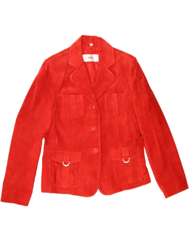 Casual Attire For Women BIBA Womens Suede 3 Button Blazer Jacket EU 40 Medium Red Suede Casual Attire For Women BIBA Womens Suede 3 Button Blazer Jacket EU 40 Medium Red Suede