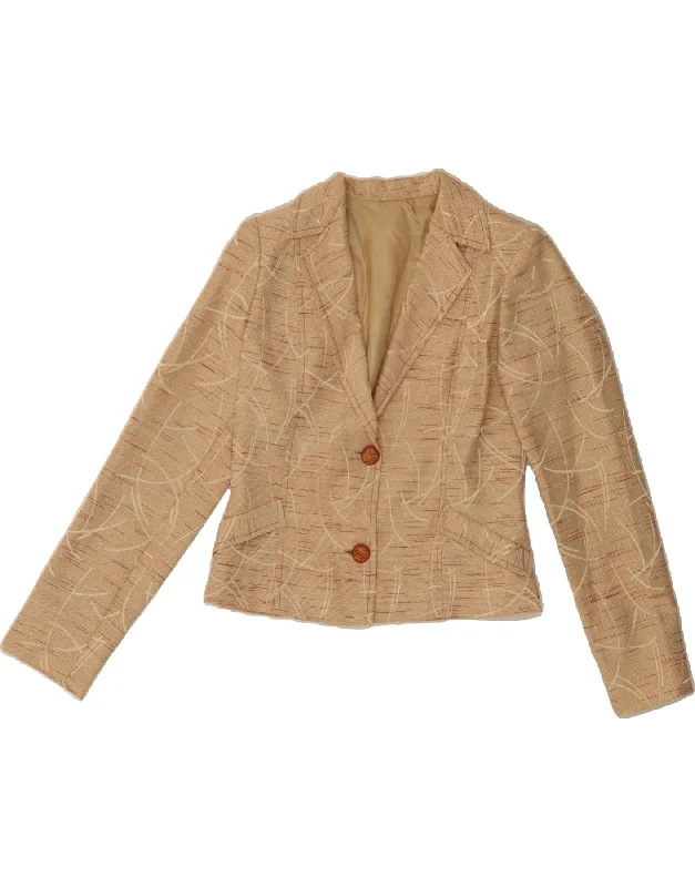Women's Clothing VINTAGE Womens Crop 2 Button Blazer Jacket UK 10 Small Beige Pinstripe Women's Clothing VINTAGE Womens Crop 2 Button Blazer Jacket UK 10 Small Beige Pinstripe
