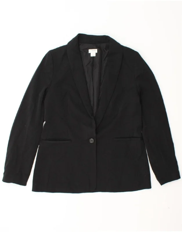 Chic Clothes For Women J. CREW Womens 1 Button Blazer Jacket US 8 Medium Black Polyester Chic Clothes For Women J. CREW Womens 1 Button Blazer Jacket US 8 Medium Black Polyester