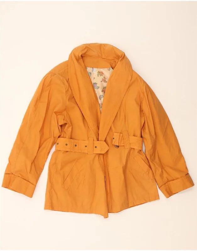 Women's Evening Clothes VINTAGE Womens Trench Coat EU 38 Medium Orange Cotton