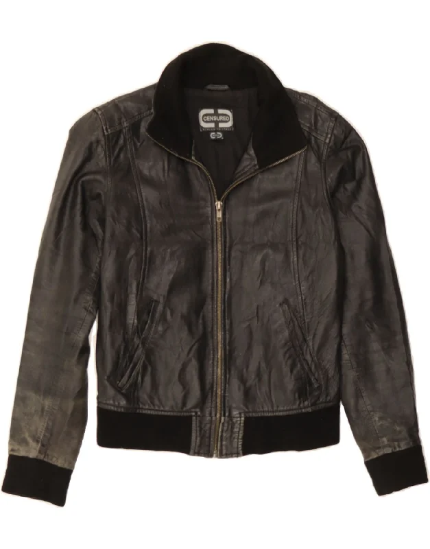 Women's Vacation Outfit VINTAGE Womens Leather Jacket UK 14 Medium Black Leather