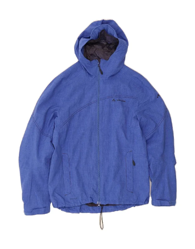 Women's Clothing With Trendy Designs VAUDE Womens Hooded Rain Jacket EU 42 Large Blue Polyester