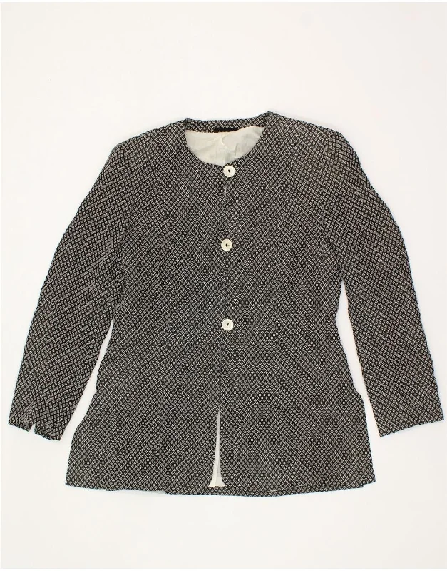 Women Online Clothing Boutiques VINTAGE Womens 3 Button Blazer Jacket UK 14 Large Black Geometric Viscose Women Online Clothing Boutiques VINTAGE Womens 3 Button Blazer Jacket UK 14 Large Black Geometric Viscose
