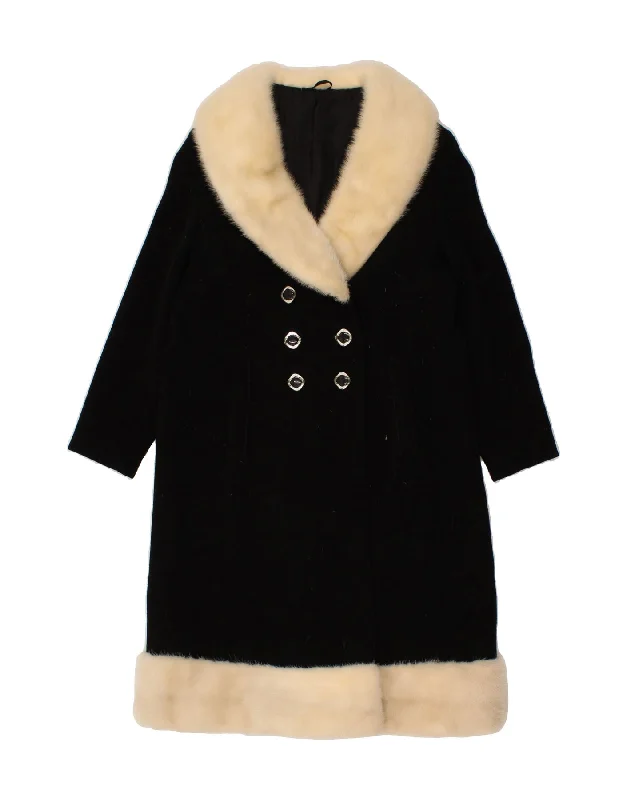 Women's Clothing For Outdoor Activities VINTAGE Womens Overcoat UK 14 Large Black