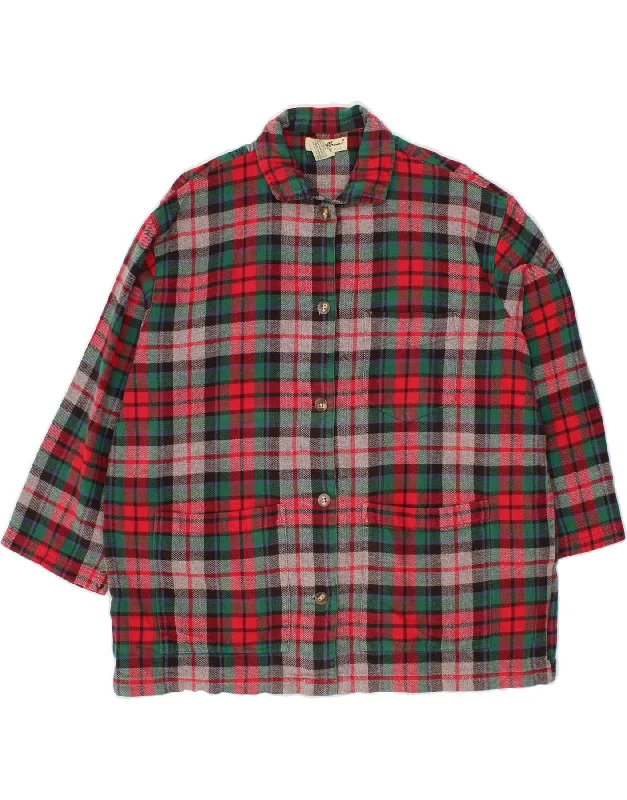 Women's Layered Outfit EDDIE BAUER Womens Petite Oversized Overcoat UK 14 Medium Red Check Cotton Women's Layered Outfit EDDIE BAUER Womens Petite Oversized Overcoat UK 14 Medium Red Check Cotton