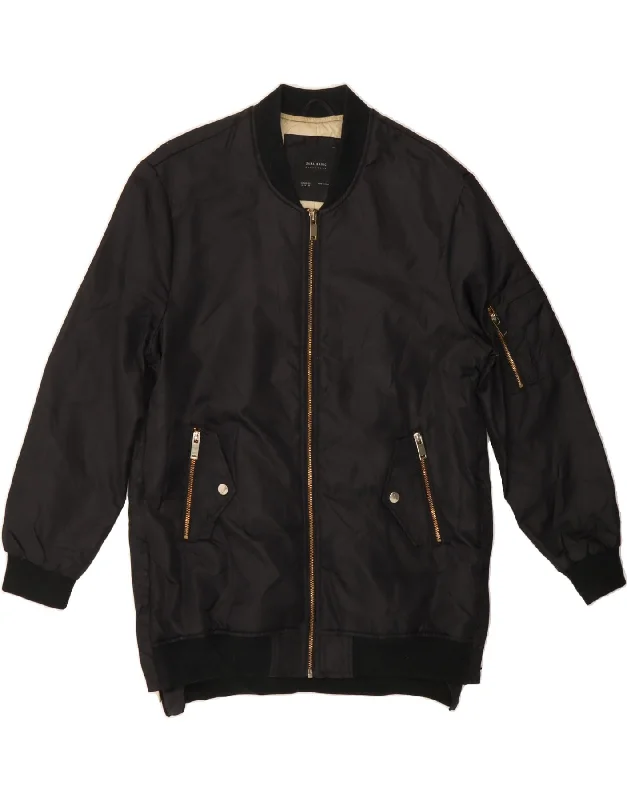 Women's Trendy Outfits ZARA Womens Windbreaker Coat UK 14 Medium Black Polyamide