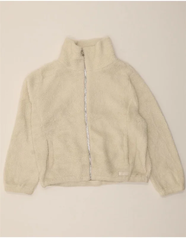 Women's Fashionable Attire For Work DKNY Womens Oversized Fleece Jacket UK 16 Large White Polyester