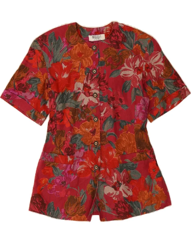 Casual Style for Busy Women MARELLA Womens 6 Button Short Sleeve Blazer Jacket UK 14 Medium Red Floral Casual Style for Busy Women MARELLA Womens 6 Button Short Sleeve Blazer Jacket UK 14 Medium Red Floral