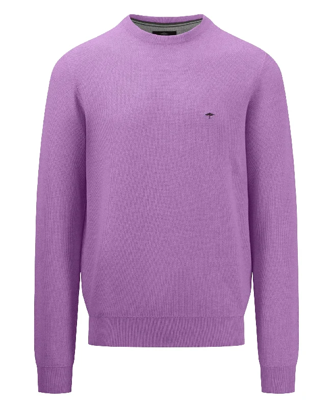 Women's Casual Clothing For Lounging Structured O-Neck Knit - Dusty Lavender